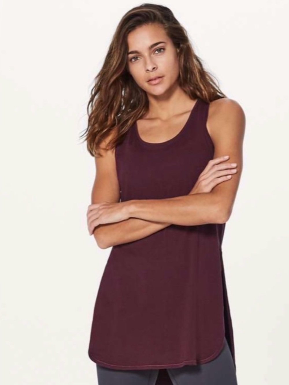 Lululemon Side Story Athletic Tank Top Size 6 Garnet Red